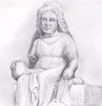Pencil drawing - Male statue